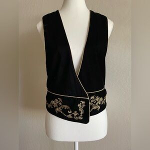 Zara embroidered velvet vest